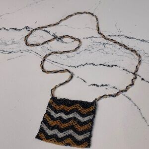 Vintage Style Beaded Mini Purse Necklace Y2K Boho